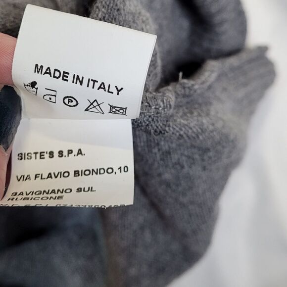 SISTE'S Y2K gray angora blend lace trim cowl neck sweater tunic‎ dress M - Picture 7 of 10